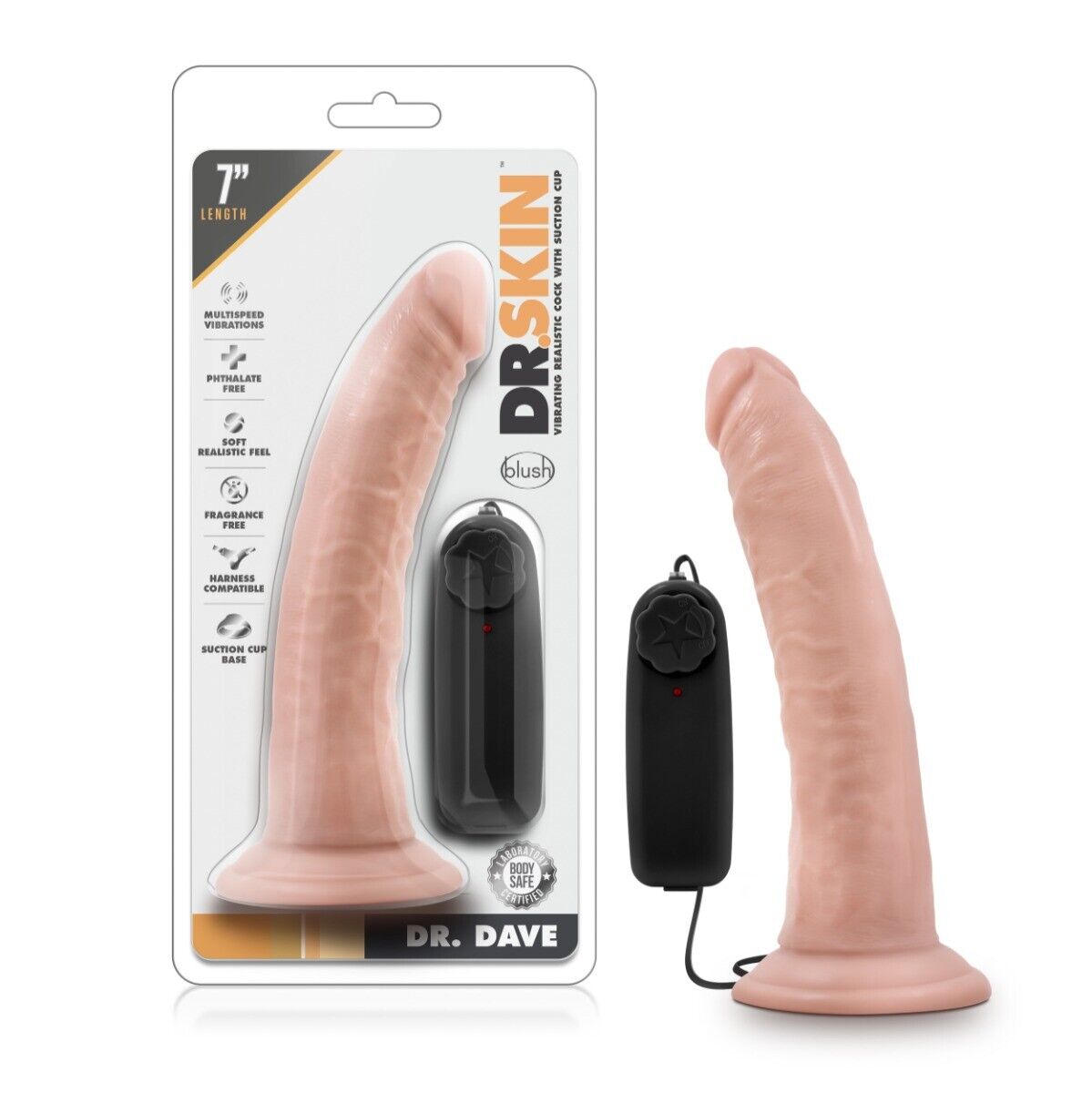 Vibrating 7" Realistic G-spot Anal Cock Dildo Dong Strap-on Harness Compatible