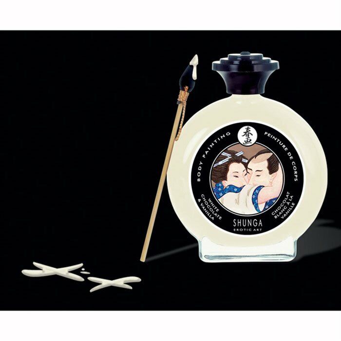 Shunga Edible Body Paint Painting with Brush Vanilla & Chocolate Flavored