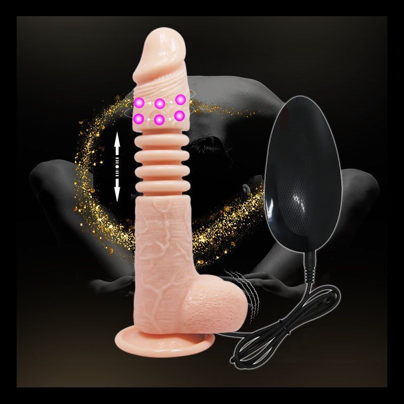 Vibrating Realistic Dildo Vibrator Thursting Cock with Balls and Suction Cup
