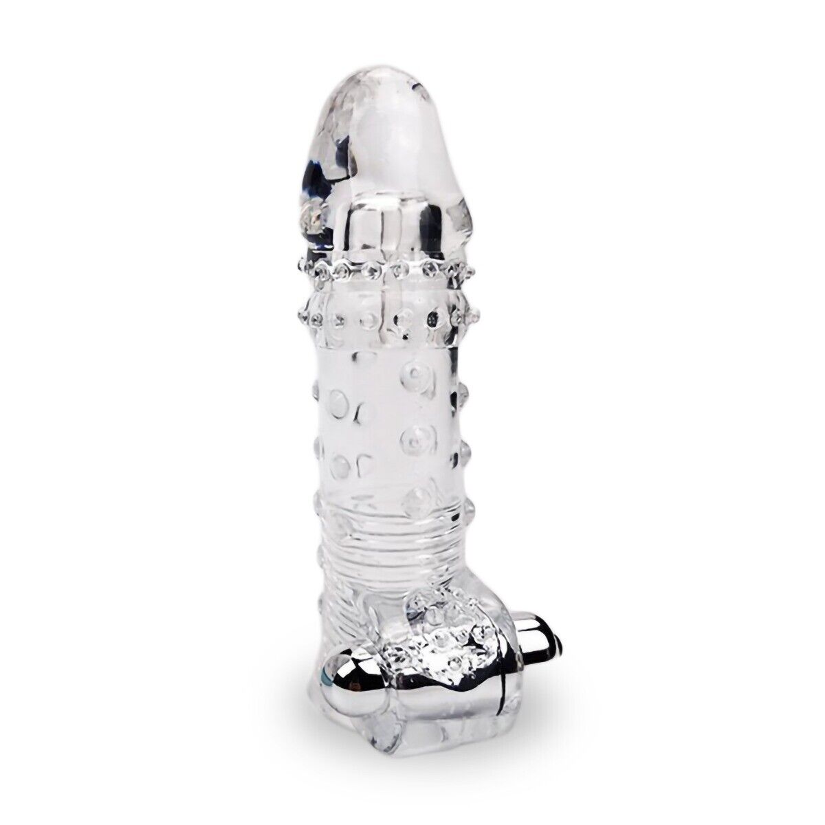 Vibrating Male Penis Extension Extender Cock Ring Sleeve Girth Enhancer Enlarger