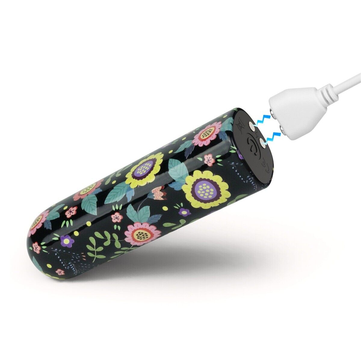 Rechargeable Floral Pattern Power Bullet Vibrator Beginner Sex Toys for Women