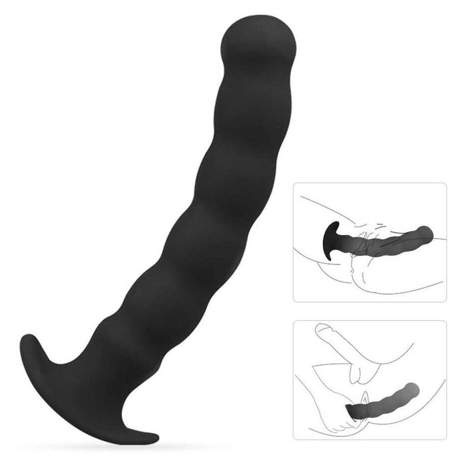 Wearable Silicone P-spot Anal Beads Butt Plug Probe Prostate Massager