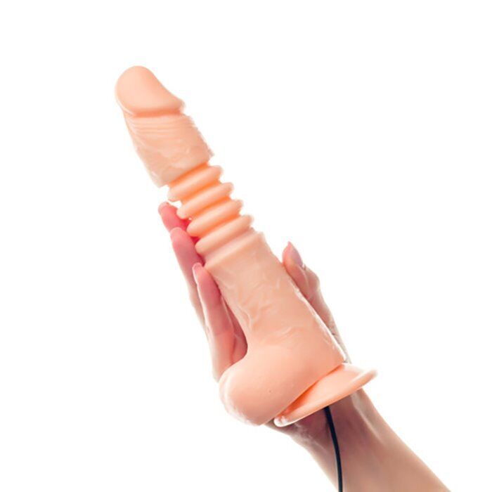 Vibrating Realistic Dildo Vibrator Thursting Cock with Balls and Suction Cup