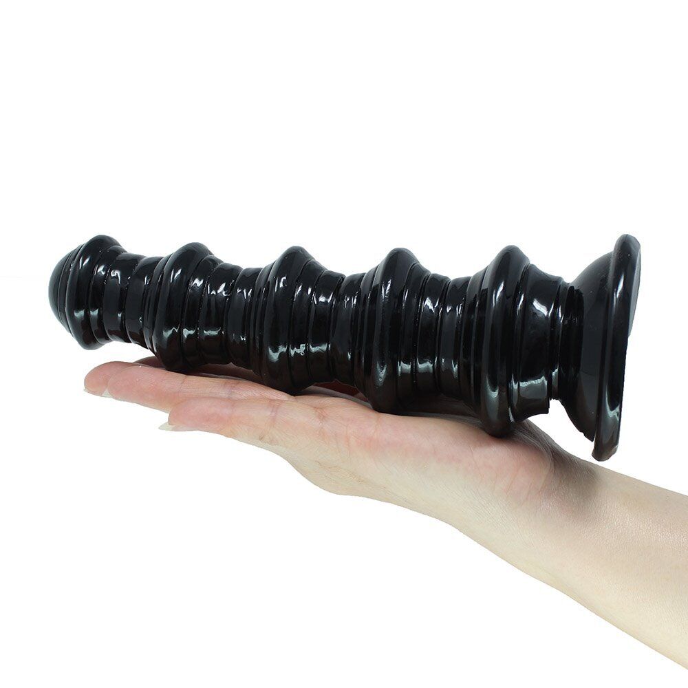 8" Large Ribbed Anal Dildo Butt Plug Anal Stretcher Dilator Expending Sex Toys