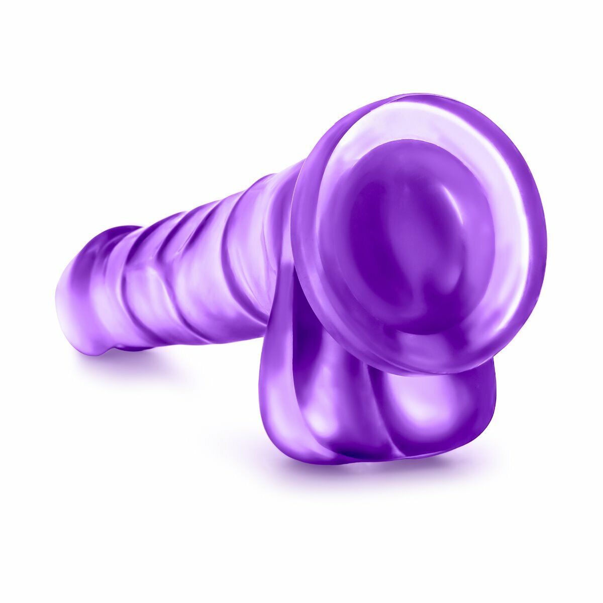 Beginner Realistic Jelly G-spot Anal Dildo Dong Cock with Balls and Suction Cup