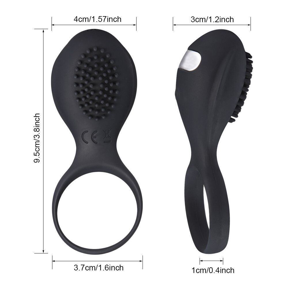 Rechargeable Silicone Clit Stimulator Penis Cock Ring Sex Toys for Men Couples