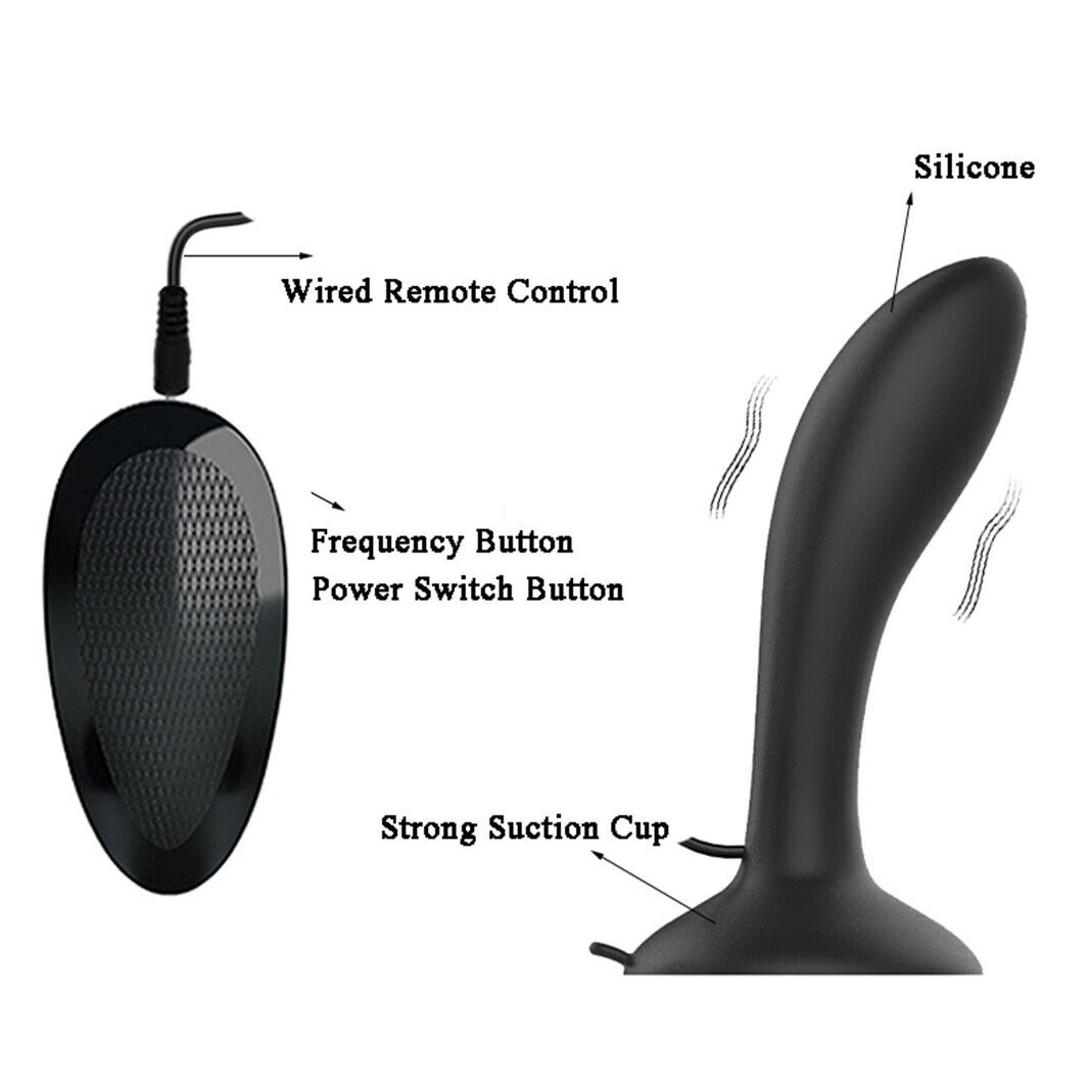 Silicone Vibrating Anal Butt Plug Vibe Dildo Prostate Massager Suction Cup