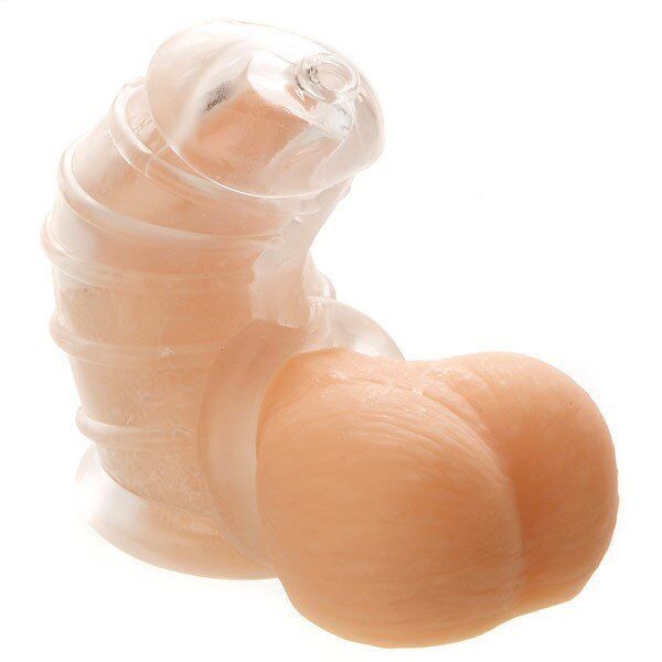 Detained Soft Clear Male Body Chastity Cage Penis Erection Restriction