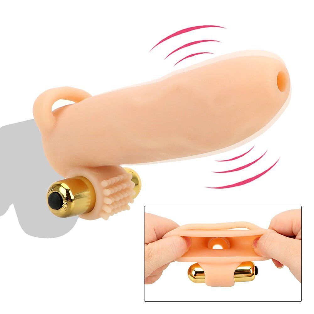 Realistic Vibrating Penis Extension Girth Enhancer Sleeve Cock and Ball Ring
