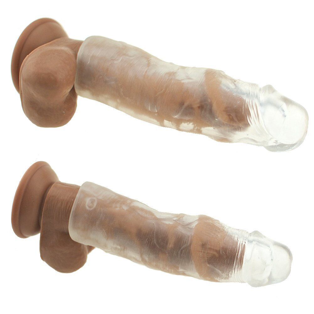 3PK Clear Male Penis Extension Sleeve Extender Cock Sheath Enhancer Enlarger