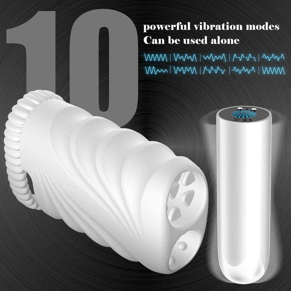 Vibrating Male Penis Stamina Cock Trainer Massager Masturbator Stroker Sleeve