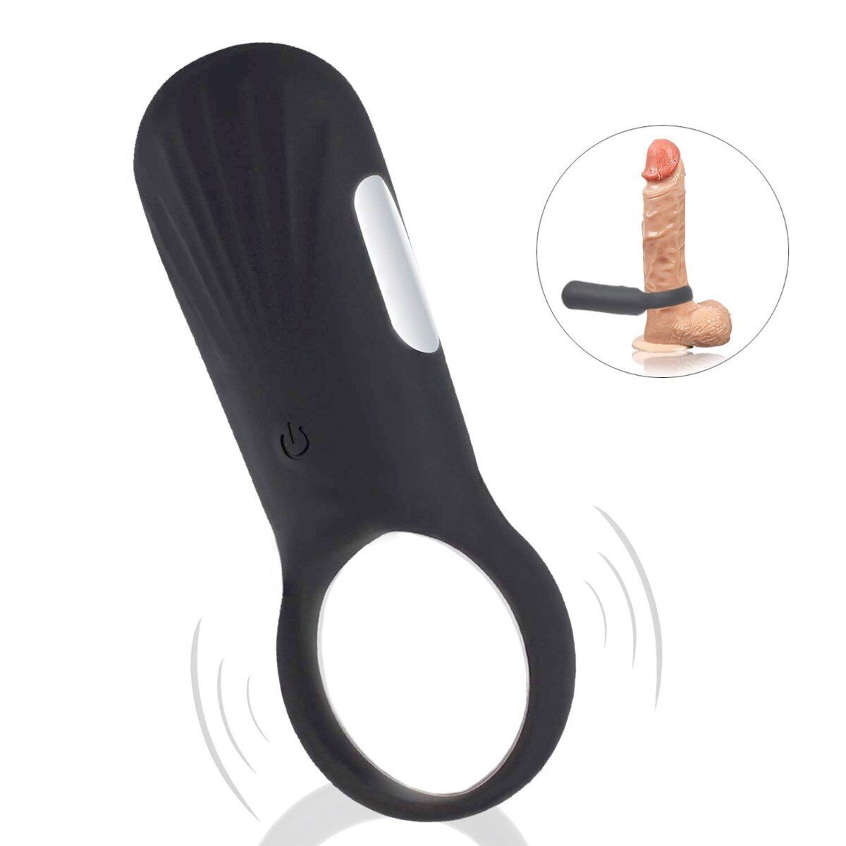 Rechargeable Vibrating Penis Cock Ring Prolong Delay Sex Toys for Men Couples