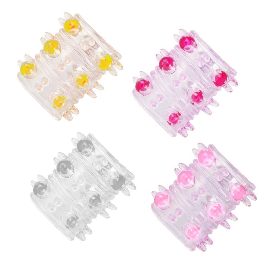 2pk Beaded Stimulating Texture Penis Cock Sleeve Ring Sex-toys for Couples Men