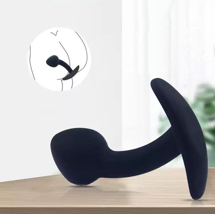 Silicone Curved Wearable Anal Butt Plug Prostate Massager Probe Stimulator