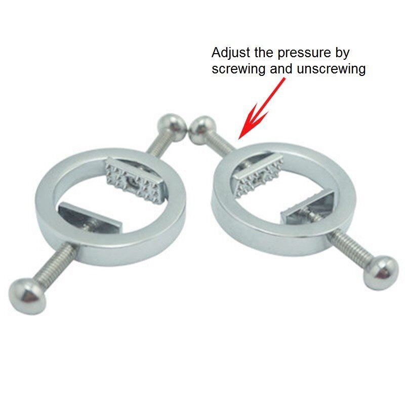 Adjustable Screw Nipple Clamps Press Clip Breast Nipple Torture Play Sex Toys