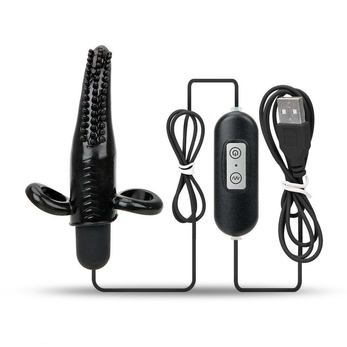 Plug and Play USB Vibrating Tongue Finger Vibrator Bullet Sex-toys for Women