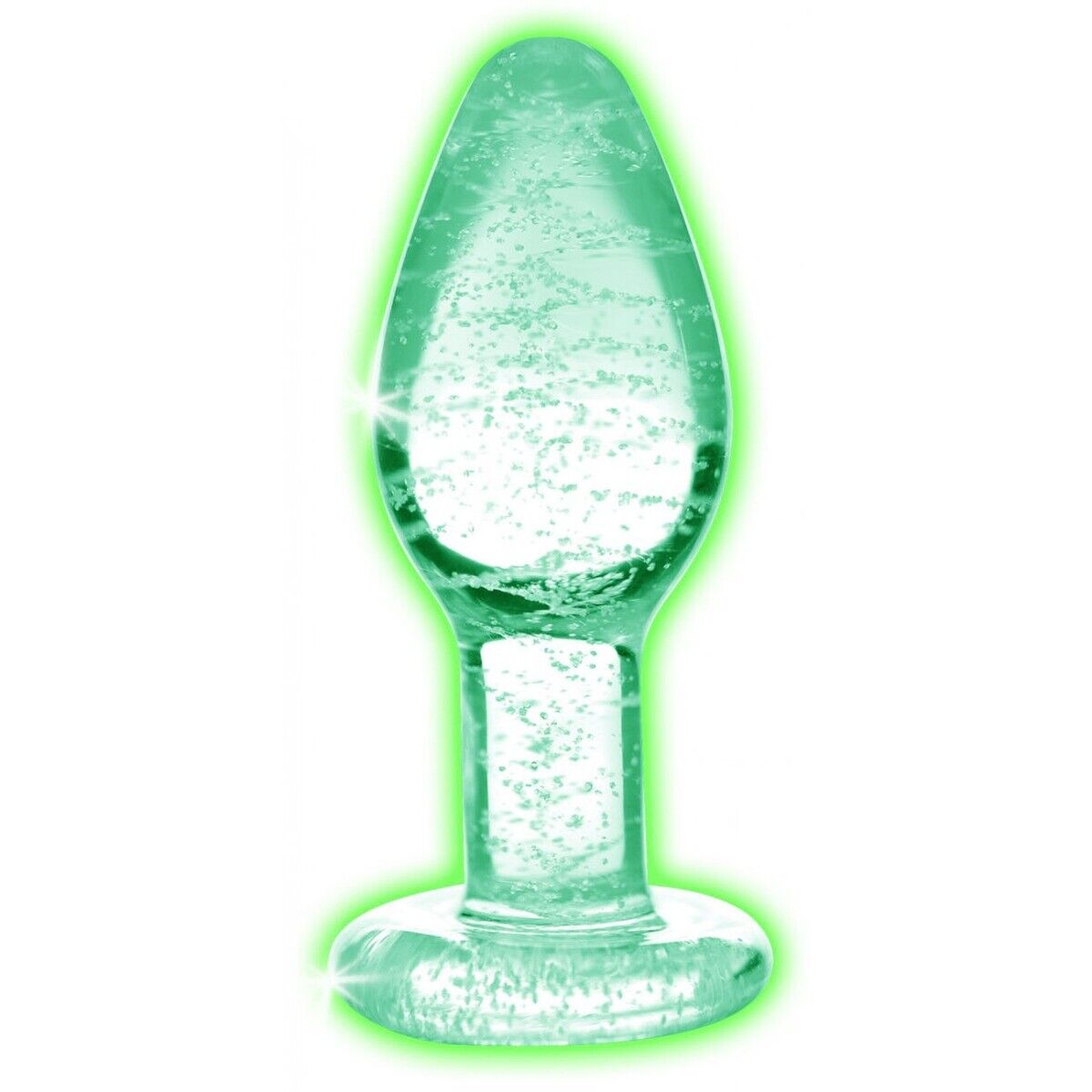 Glow-In-The-Dark Glass Butt Plug Anal Play Sex Toys for Men Women Couples
