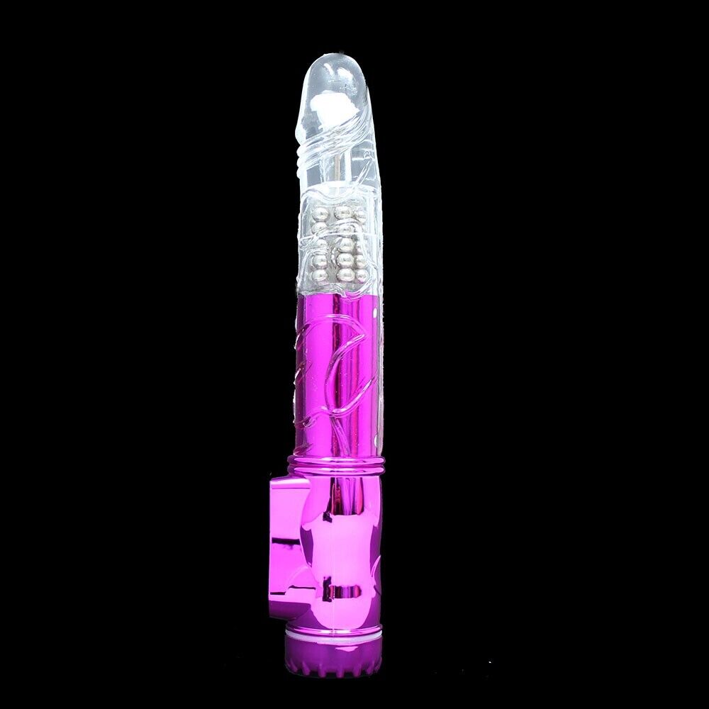Clit G-spot Rotating Beads Vibrator Dildo Anal Rimming Sex Toy for Couples