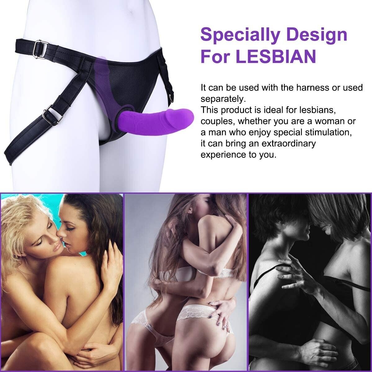 Silicone Bendable Strapless Strap-on Double End Dildo Sex-toy for Women Lesbian
