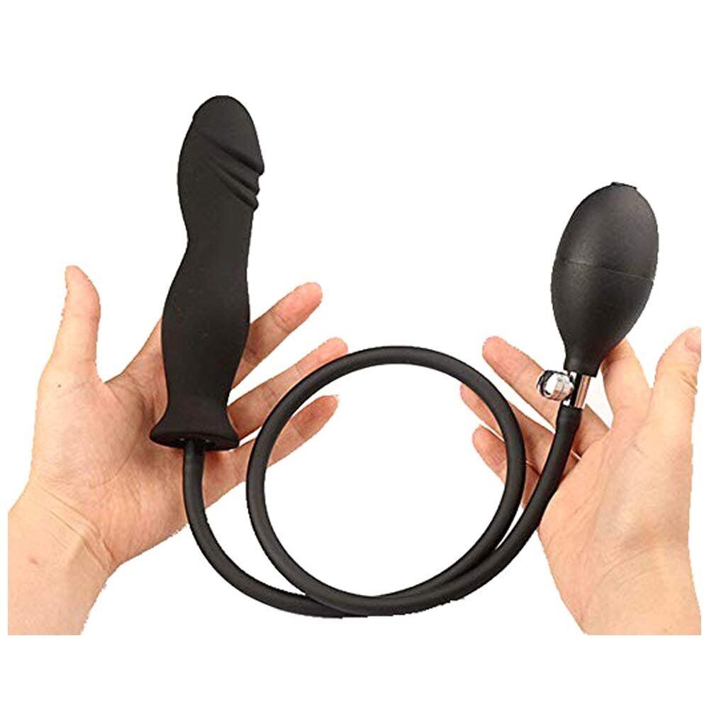 Inflatable Realistic Anal Dildo Butt Plug Balloon Pump Anal Sex Toys