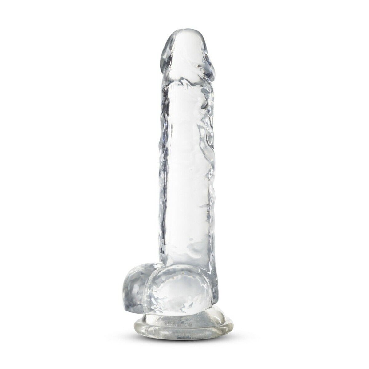 7" Clear Realistic Jelly G-spot Anal Dildo Dong Cock with Balls and Suction Cup
