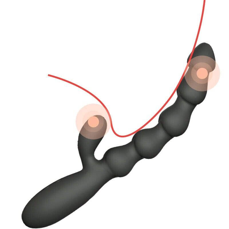 Bendable G-spot Clit Anal Rabbit Vibrator Beads Prostate Massager Sex Toys