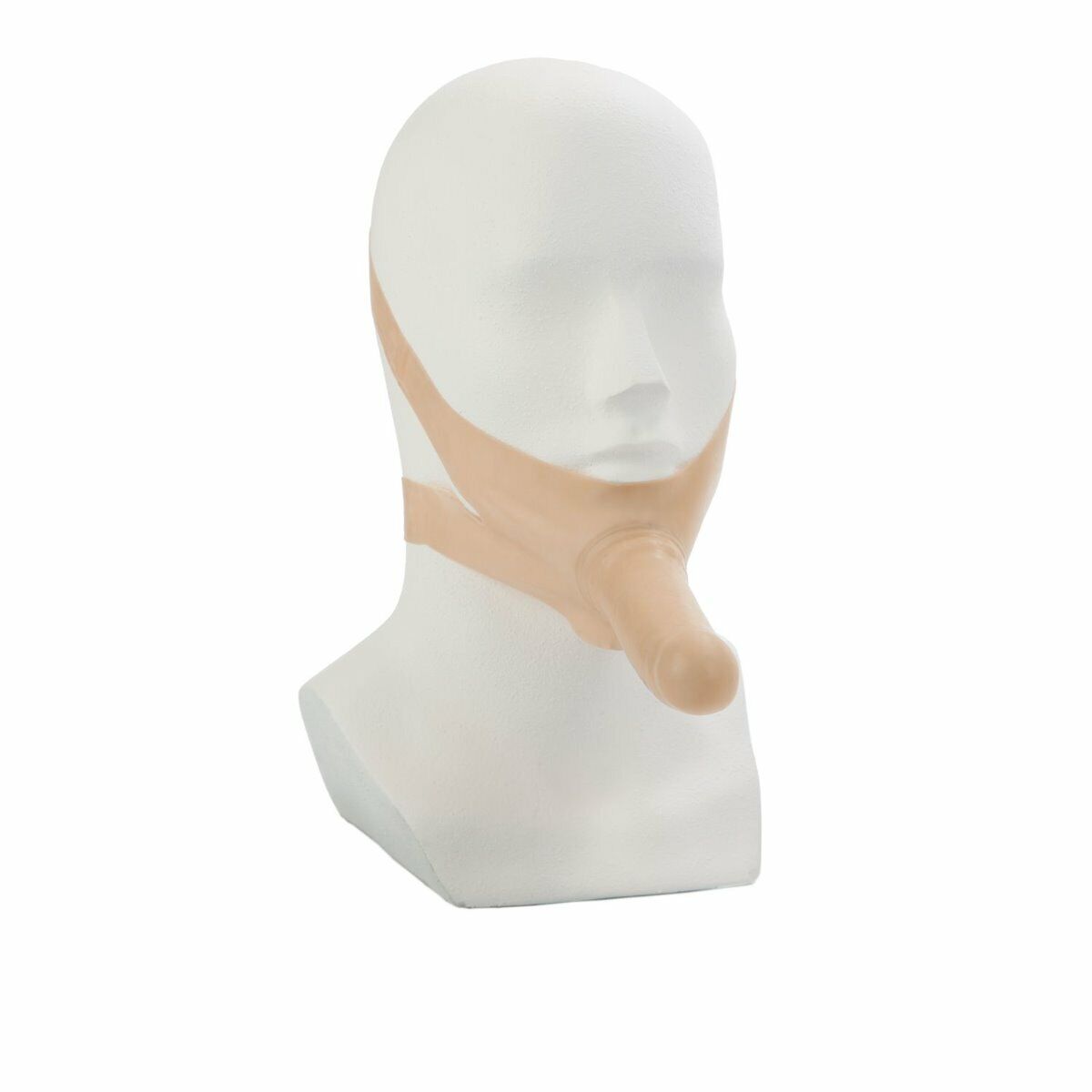 Accommodator Latex Dong Dildo Cock Oral Sex Accessory Chin Strap-on Sex Toy