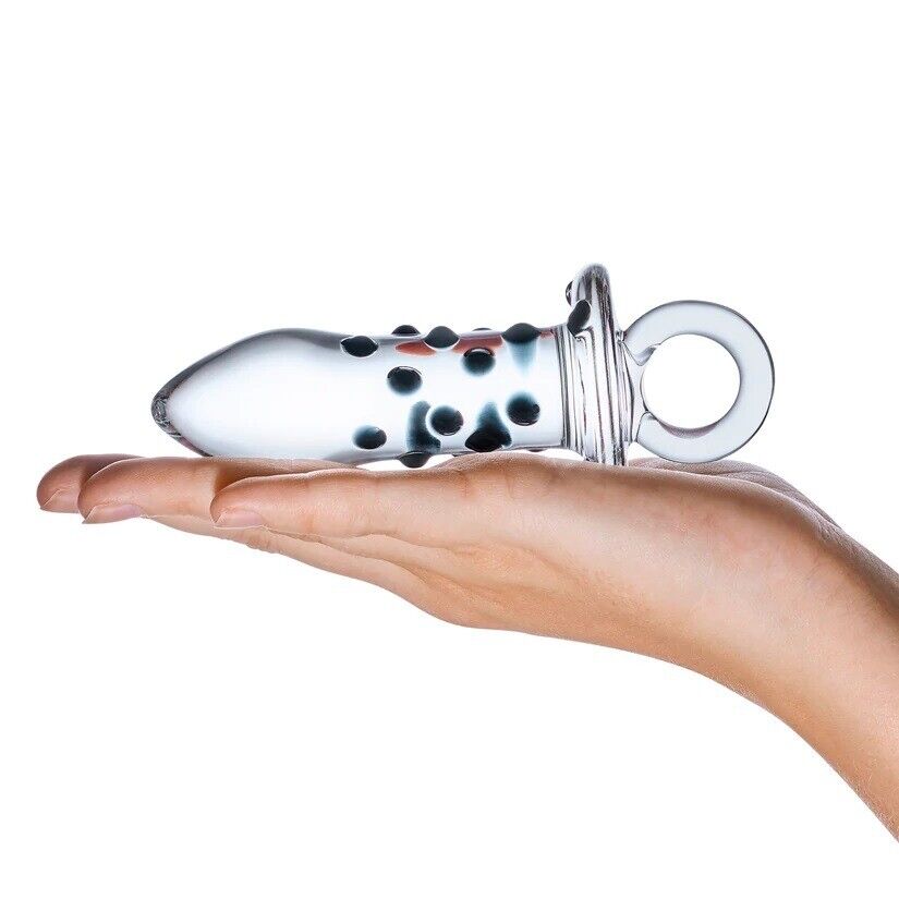 Pacifier Glass Nubbed Anal Butt Plug Beginner Anal Sex Trainer Toy