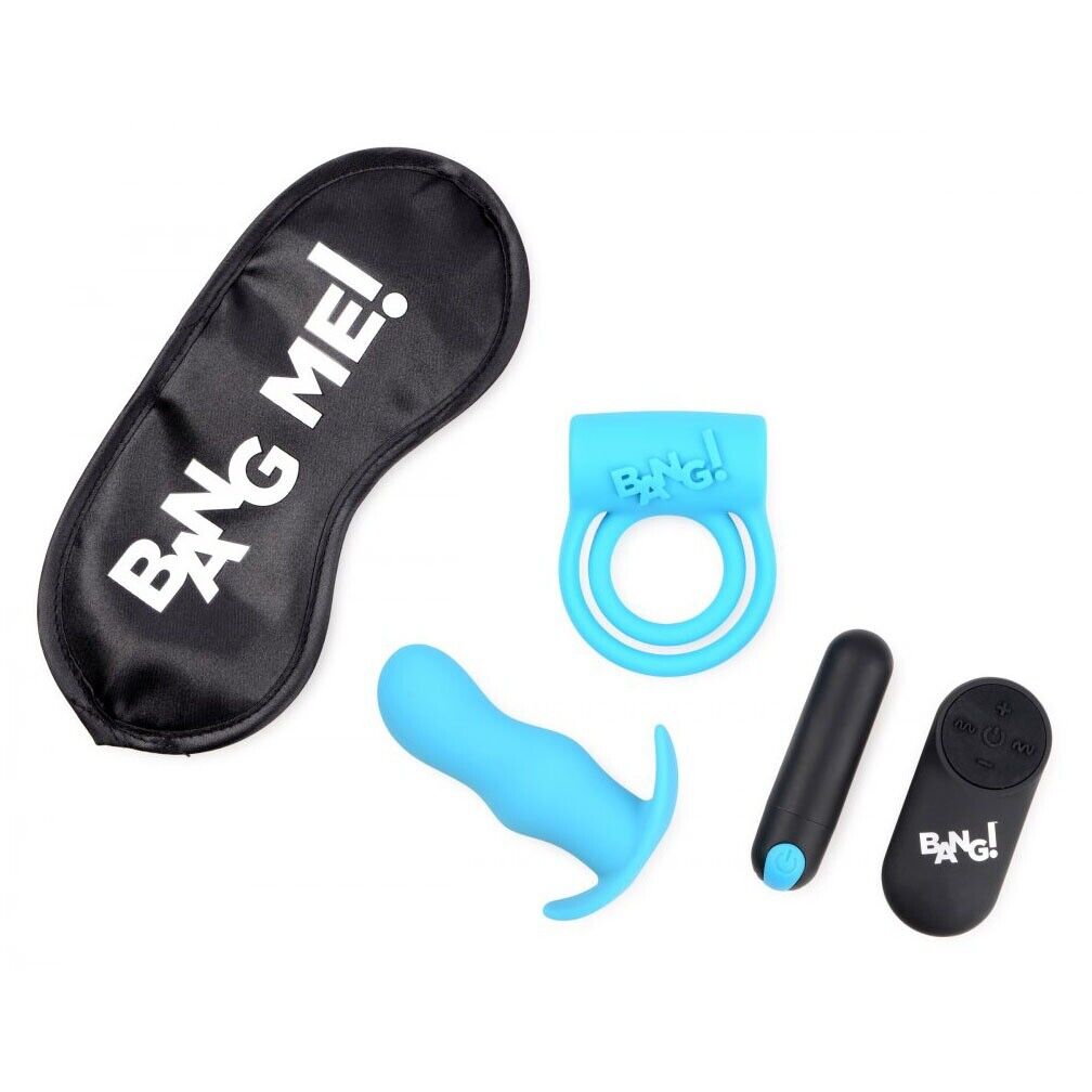 Wireless Remote Control Penis Cock Ring Anal Butt Plug Vibrator Couple Sex Toys