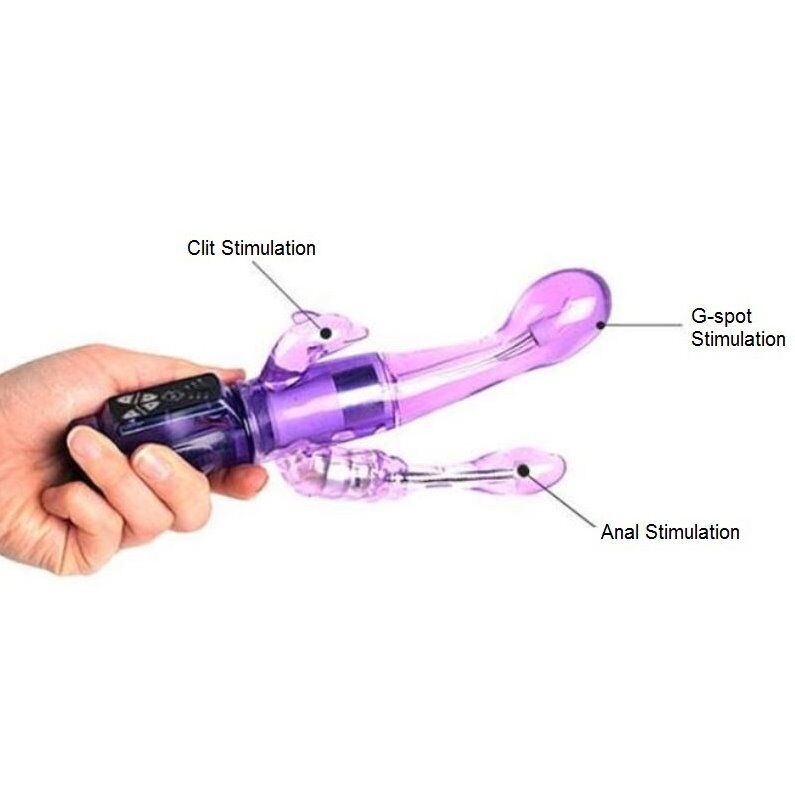 Bendable Flexible Clit G-spot Anal Triple Pleasure Rabbit Vibrator Vibe Dildo