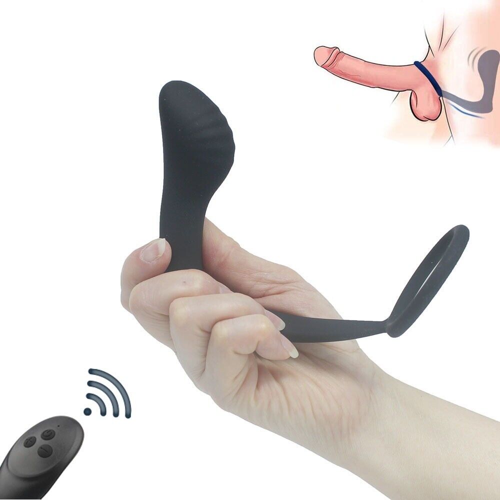 Wireless Vibrating Male Prostate Massager Pleaser Anal Butt Plug Penis Cock Ring