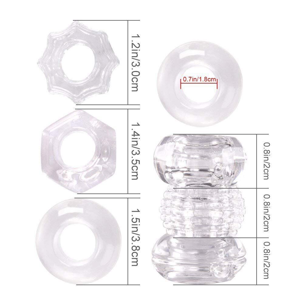3 Soft Stretchy Thick Donut Penis Cock Ring Erection Keeper Enhancer Prolong Sex