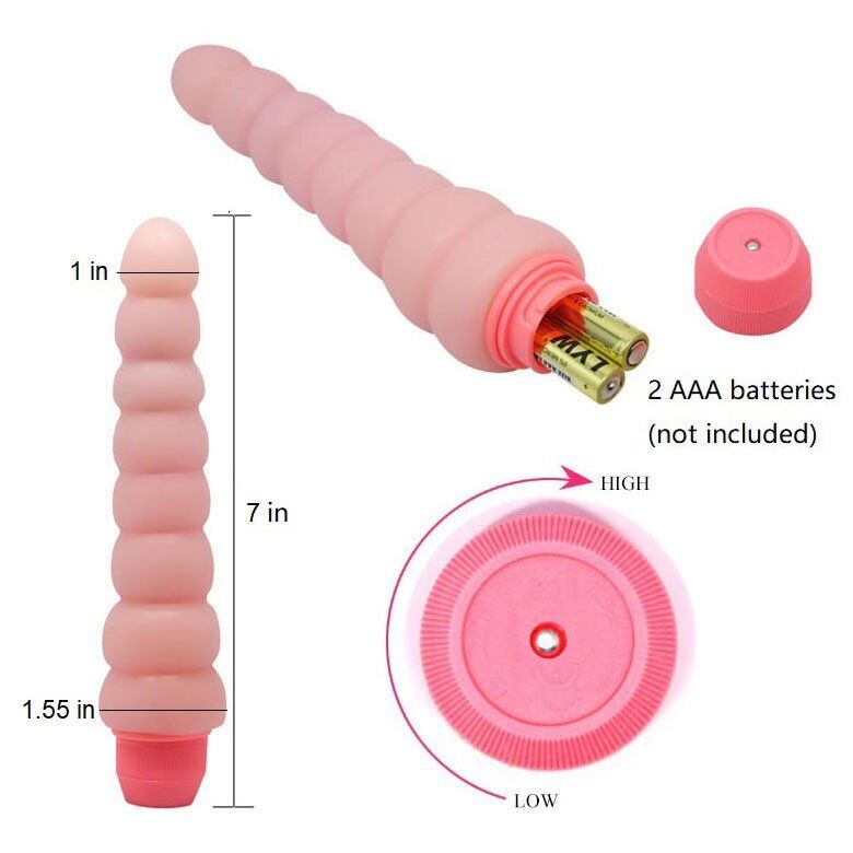 Soft Beaded Ribbed Flexible Bendable Posable Anal Vibrator Butt Plug
