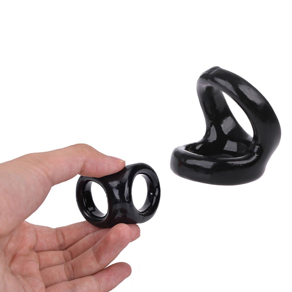 2pcs Snug Tugger Cock Balls Dual Support Male Penis Erection Enhancer Cock Ring