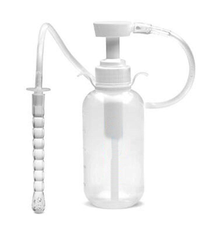 300ml Pump Action Douche Enema Bottle with Nozzle Vaginal Anal Cleaning