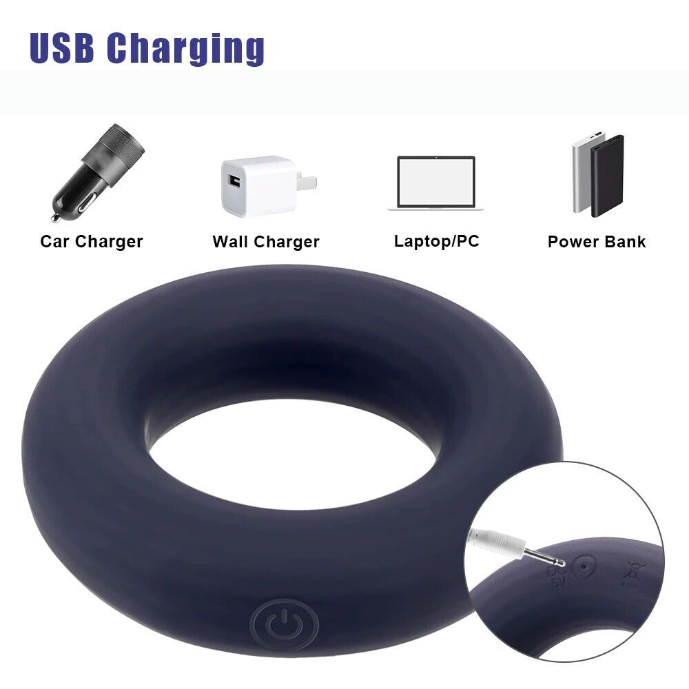 Wireless Remote Control Thick Donut Vibrating Penis Cock Ring Sex Toys