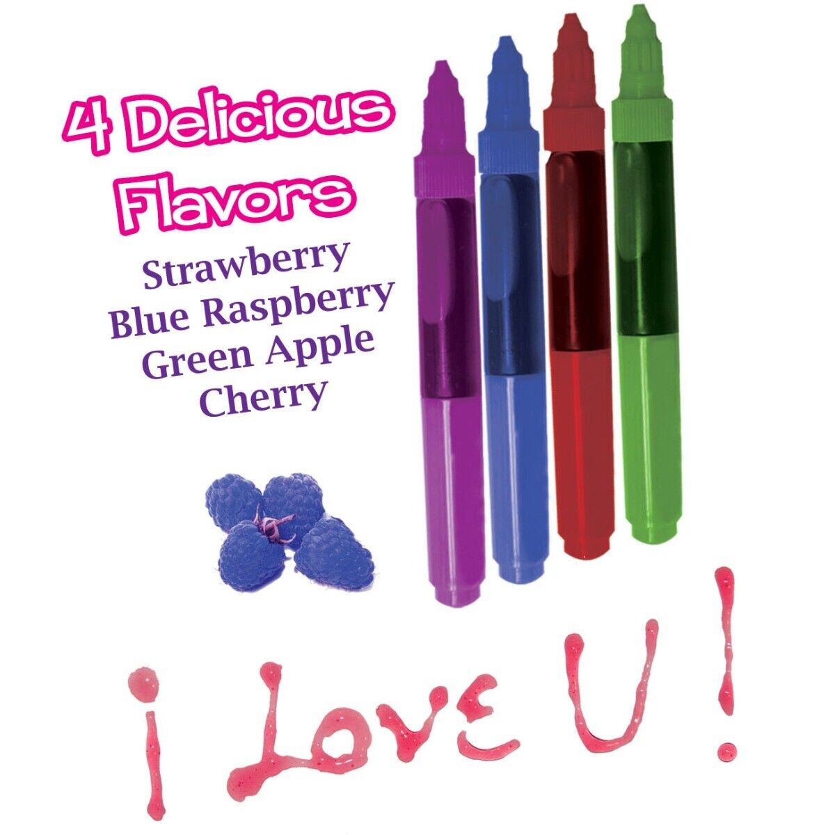 Set of 4 Colors Play Pens Flavored Edible Body Paints