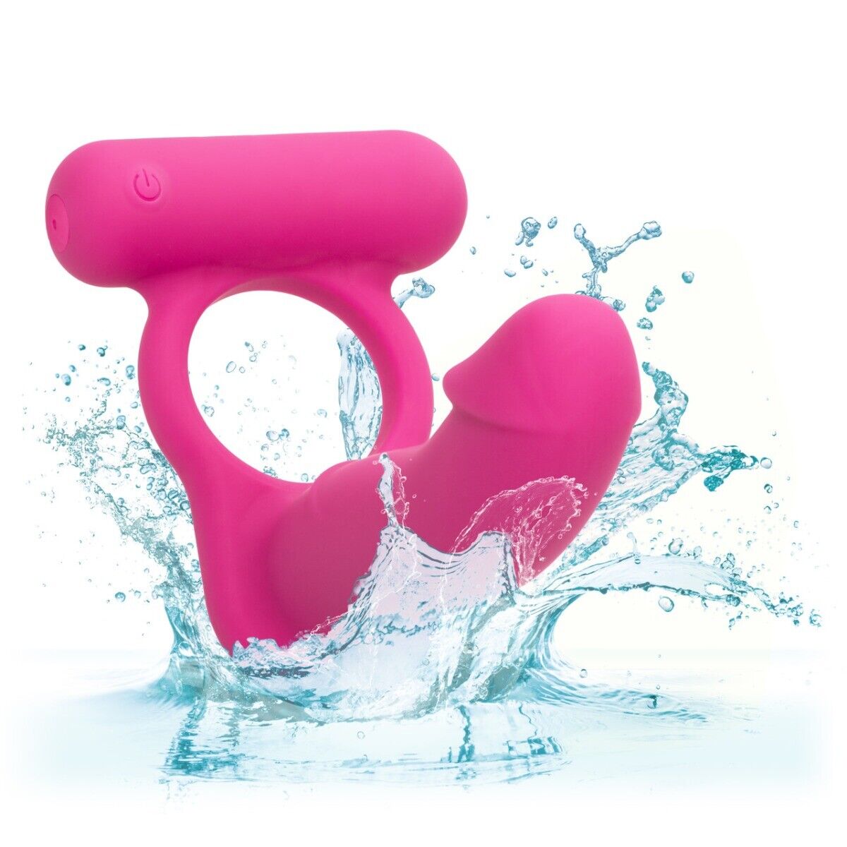 Rechargeable Double Diver Vibrating Double Penetration Cock Ring Anal Plug
