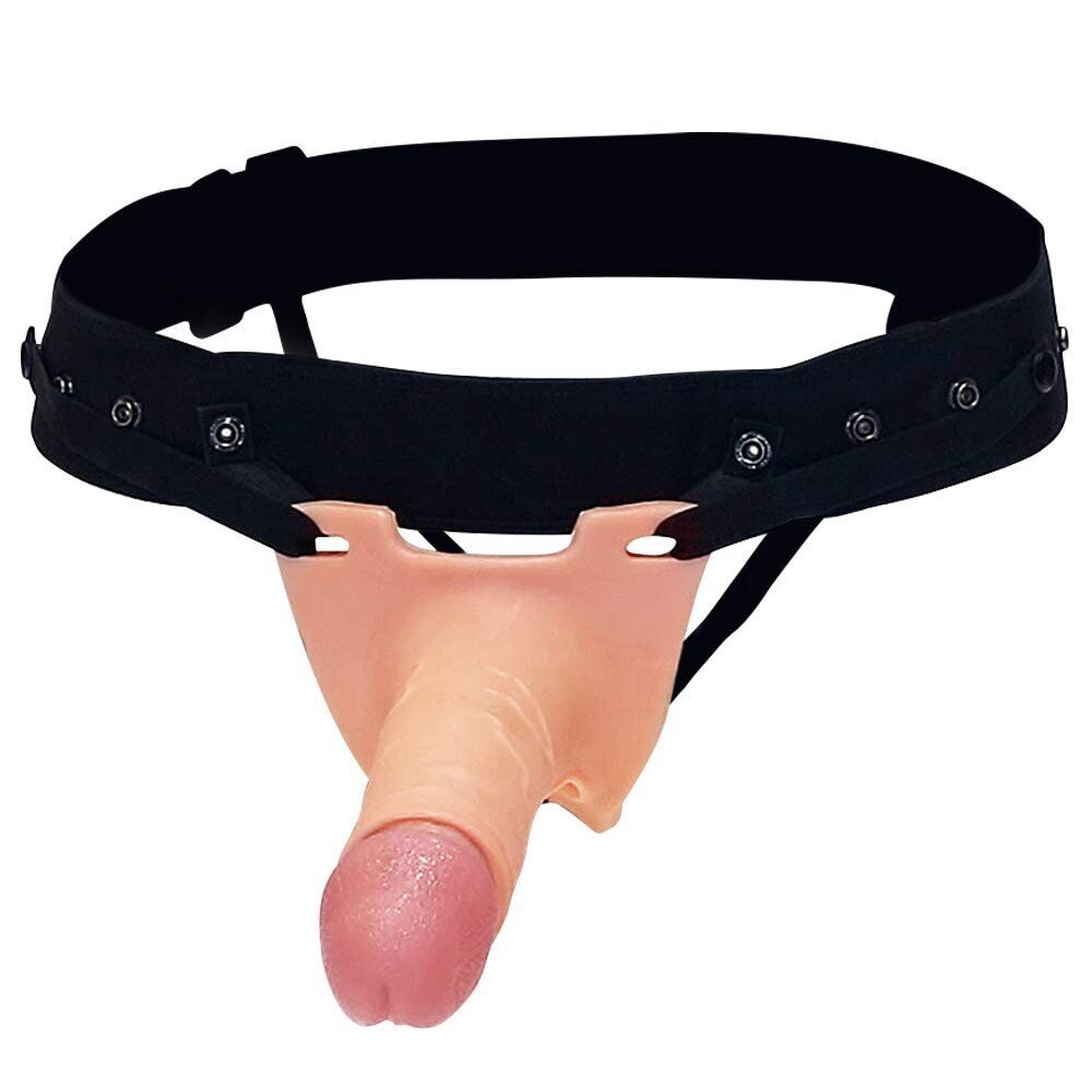 Realistic Hollow Male Strap On Dildo Dong Harness Penis Extension Cock Extender