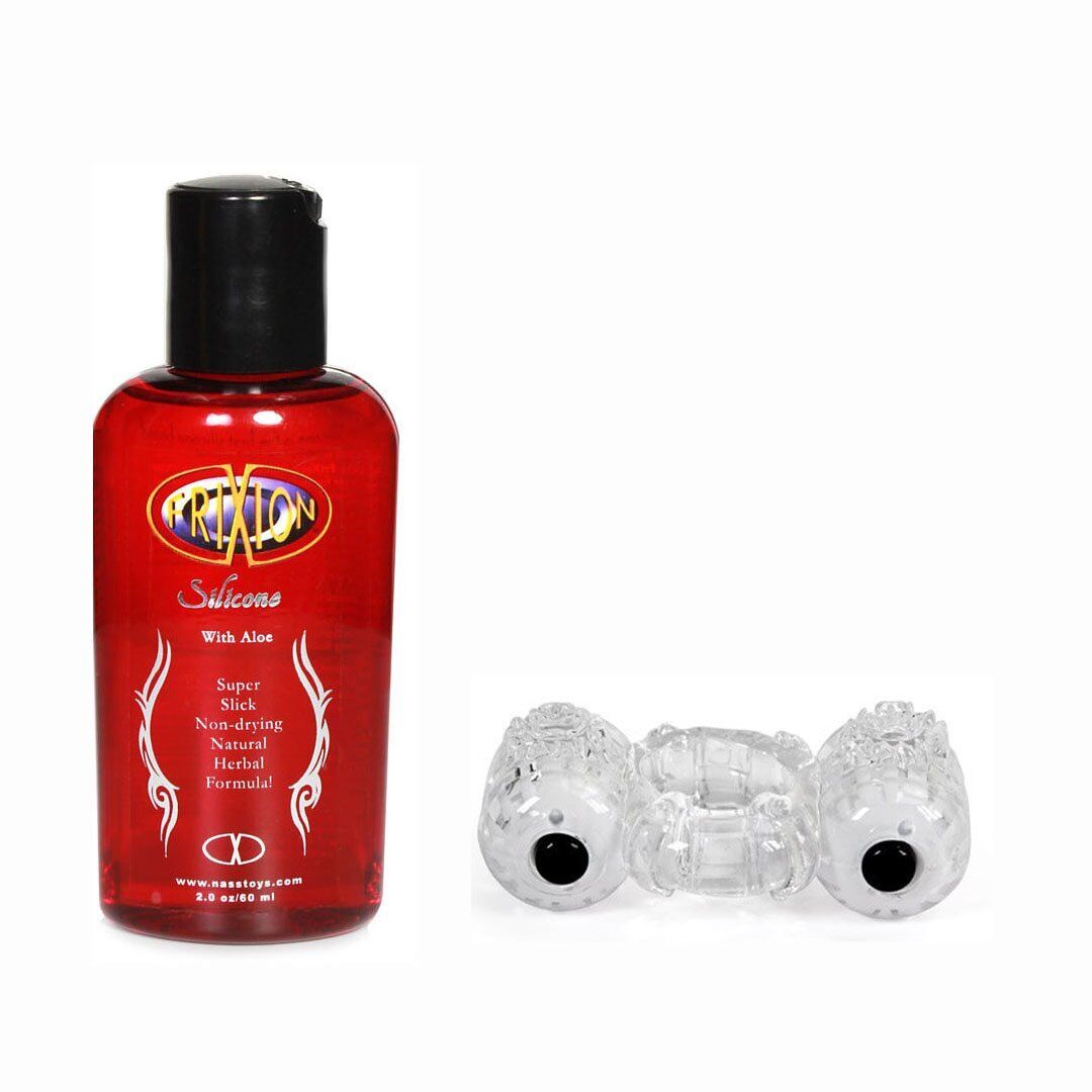 Macho Climax Ring Dual Motor Vibrating Male Penis Enhancement Prolong Ring Lube