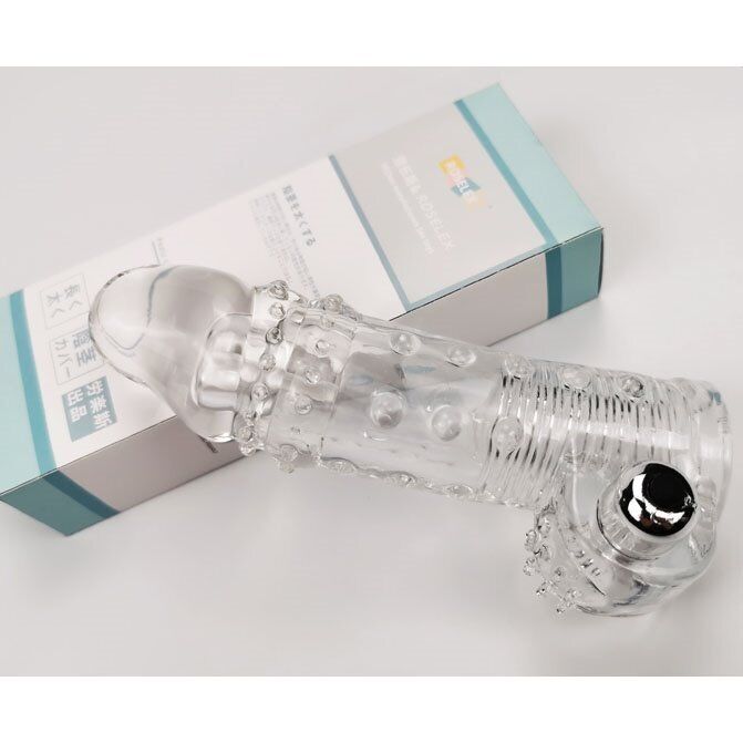 Vibrating Male Penis Extension Extender Cock Ring Sleeve Girth Enhancer Enlarger