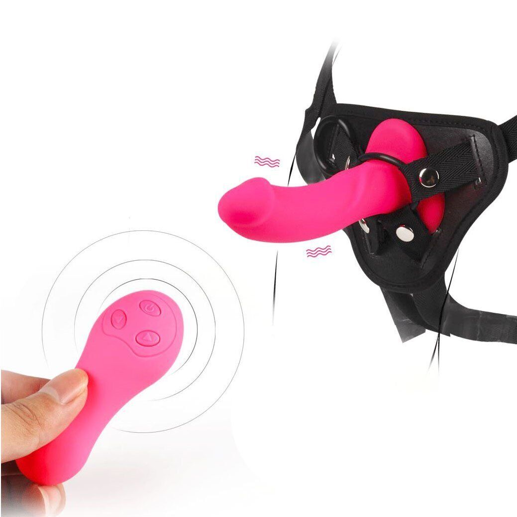 Wireless Remote Control Vibrating Strap-on Dildo Vibe Sex Toys for Women Lesbian