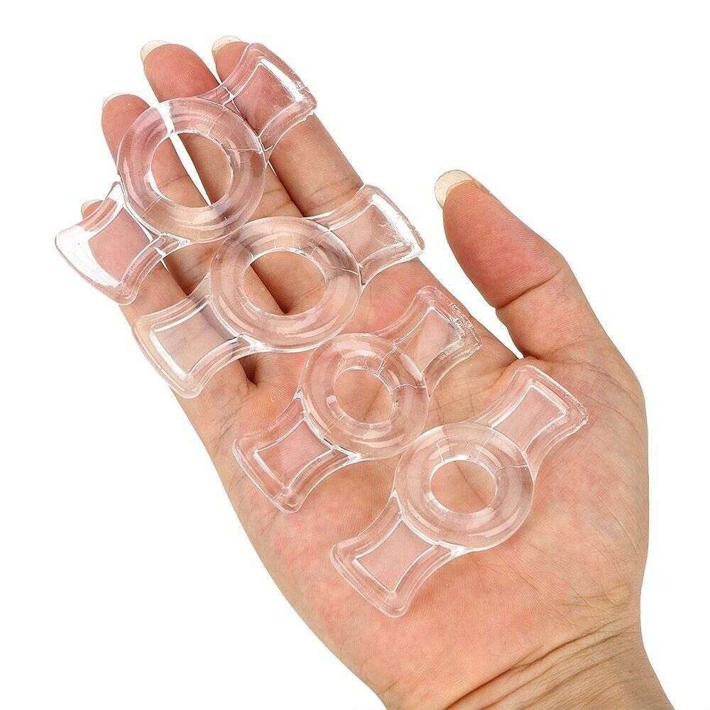 4 Stretchy Penis Enhancing Prolong Delay Cock Rings Male Erection Enhancer