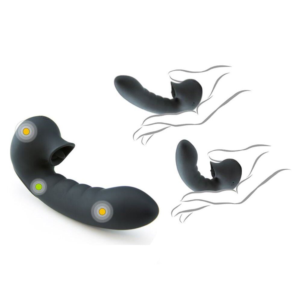 Silicone Clit Licking G-spot Finger Massager Orgasm Vibrator Sextoy for Women