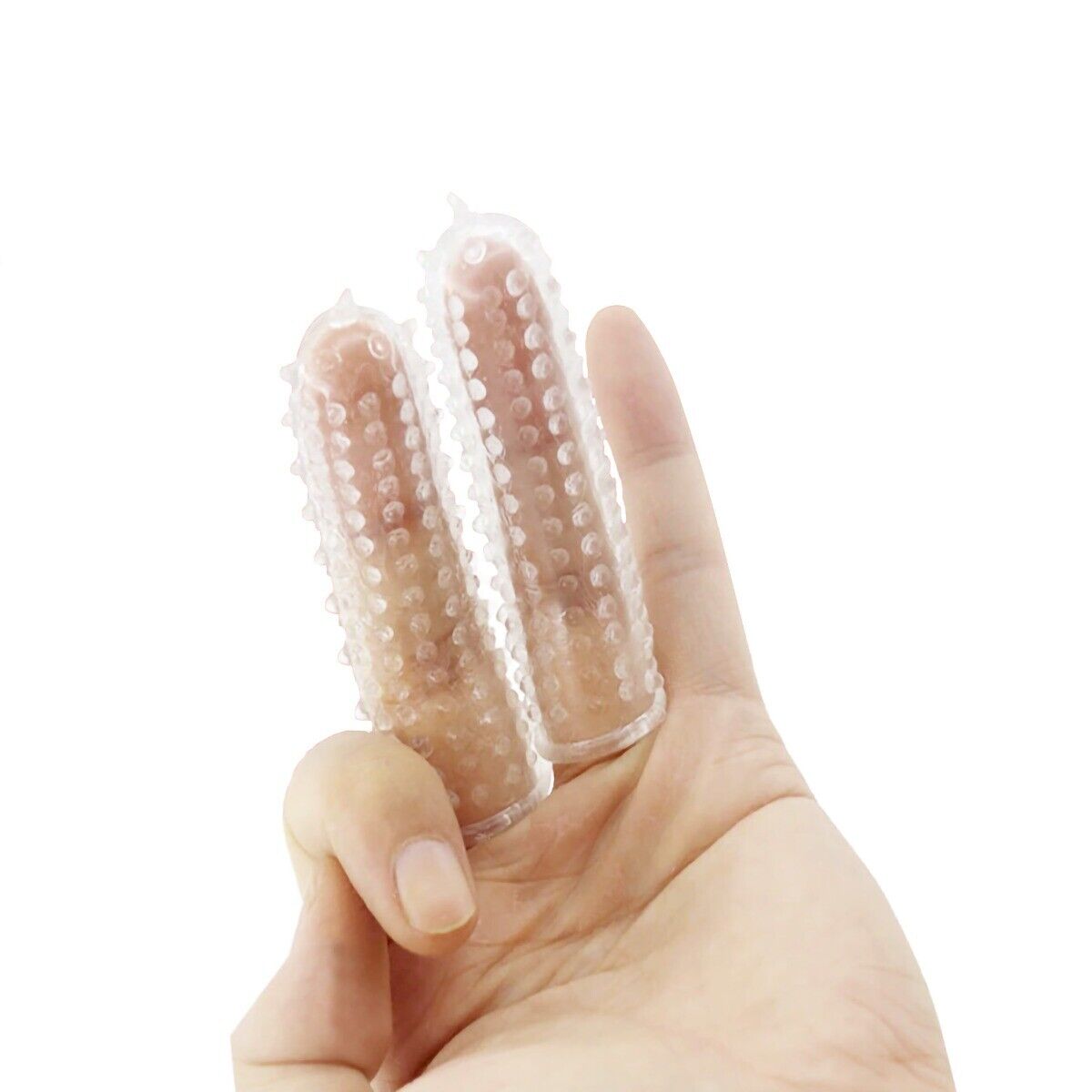 G-spot Clit Stimulation Double Finger Sleeve Fingering Sex Toys for Women Couple