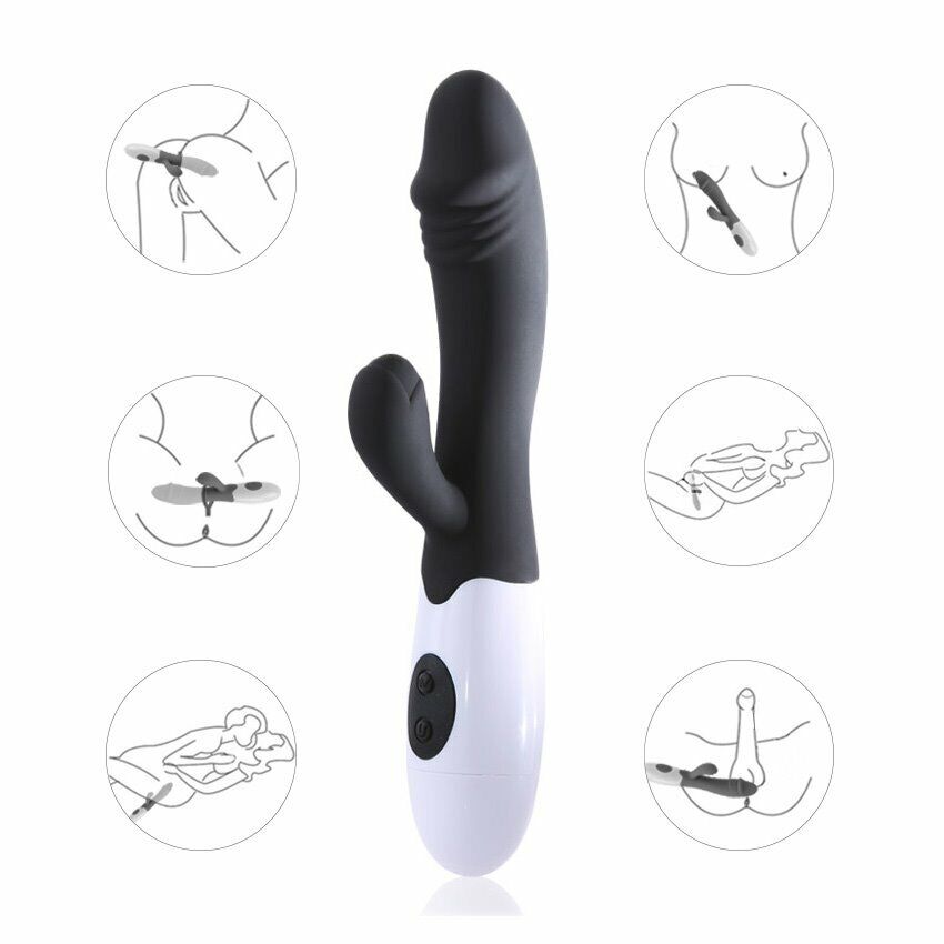 Rechargeable Realistic G-spot Clit Rabbit Vibrator Dildo Sex-toys for Women