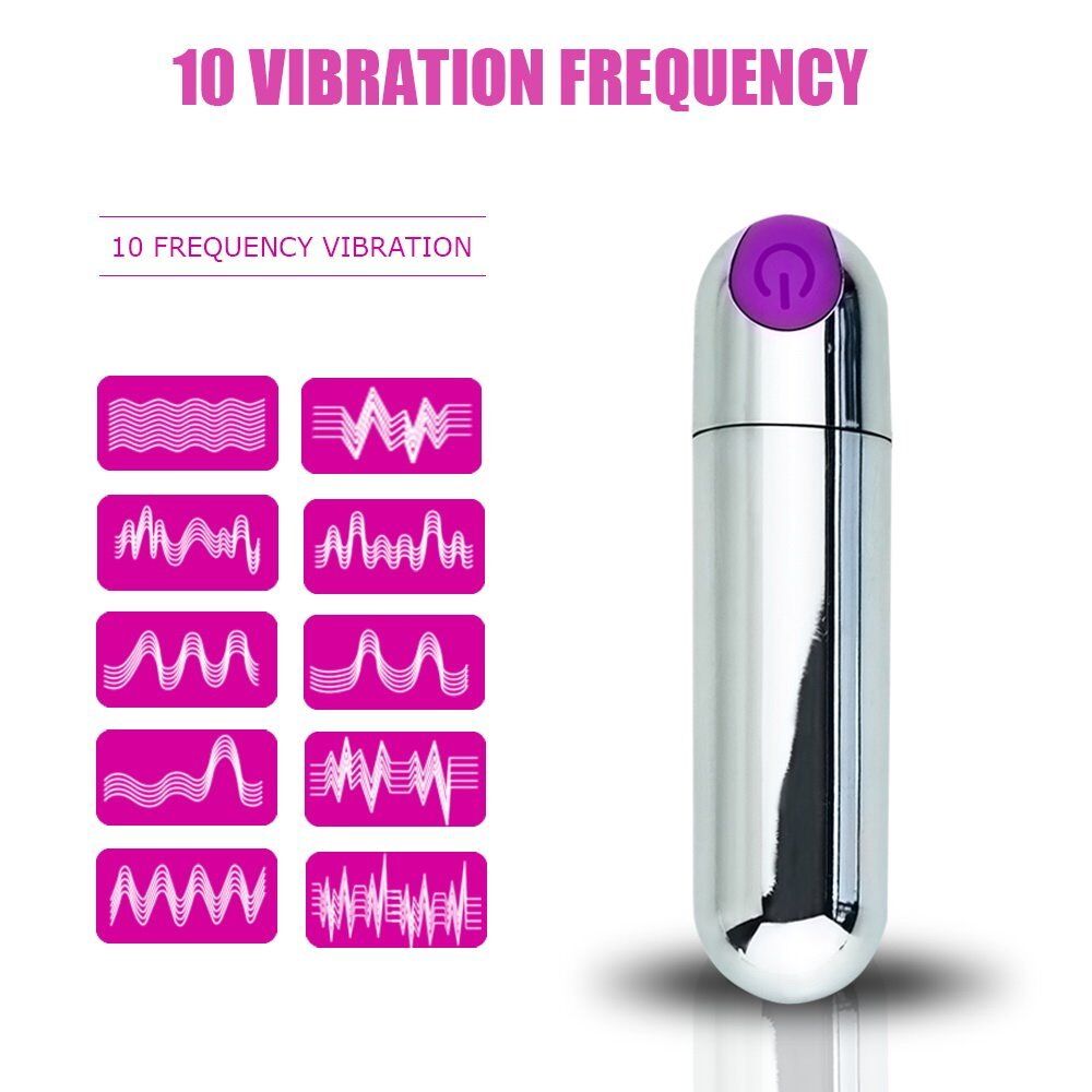 10 Speed Rechargeable Silver Bullet Vibrator Vibe Discreet Sex Toys for Women