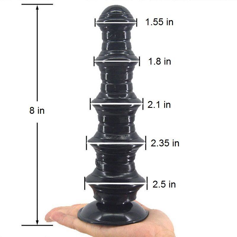 8" Large Ribbed Anal Dildo Butt Plug Anal Stretcher Dilator Expending Sex Toys