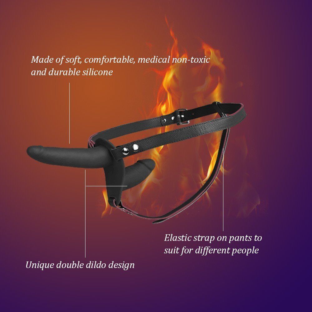 Silicone Double Penetration Ended Dildo Strap-on Harness Lesbian Sex Toys