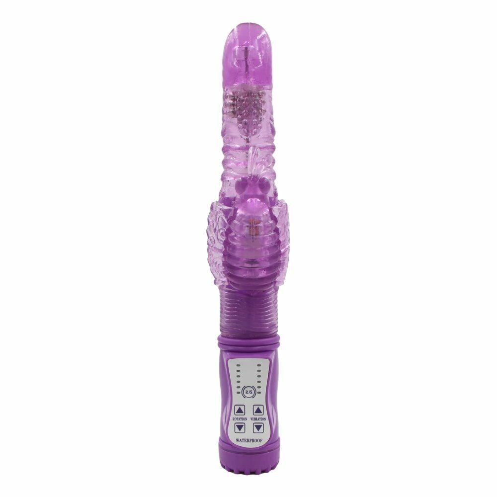 Thrusting Slim Slender Butterfly Clit G-spot Rabbit Vibrator Sex-toys for Women